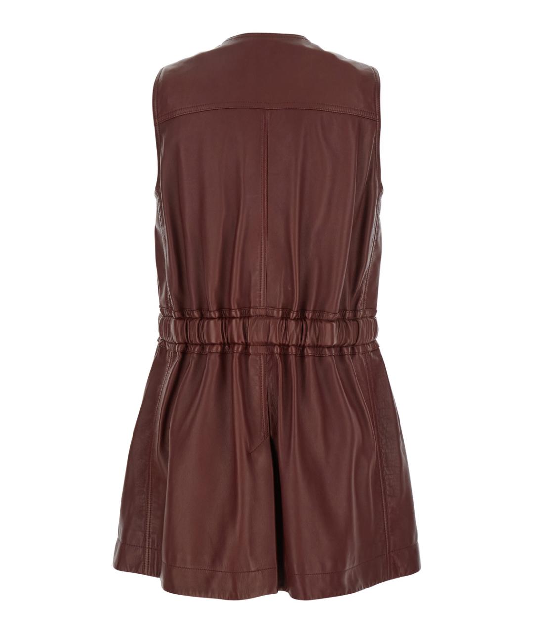 CHLOE Бордовый кожаный жилет, фото 2