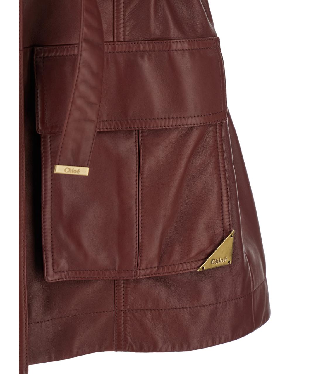 CHLOE Бордовый кожаный жилет, фото 3