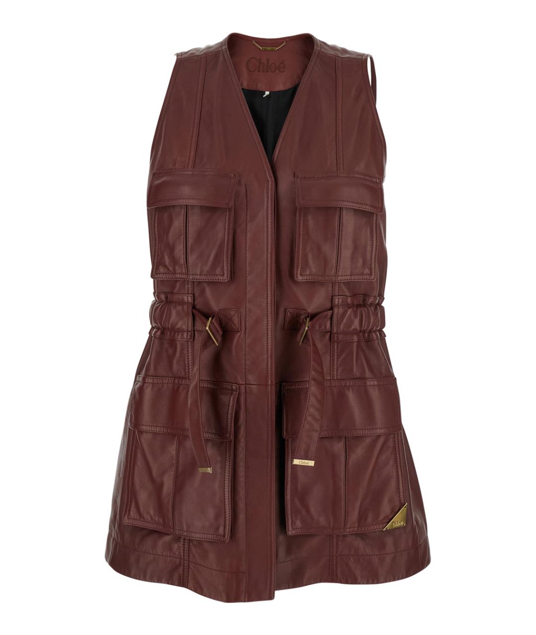 CHLOE Бордовый кожаный жилет, фото 1