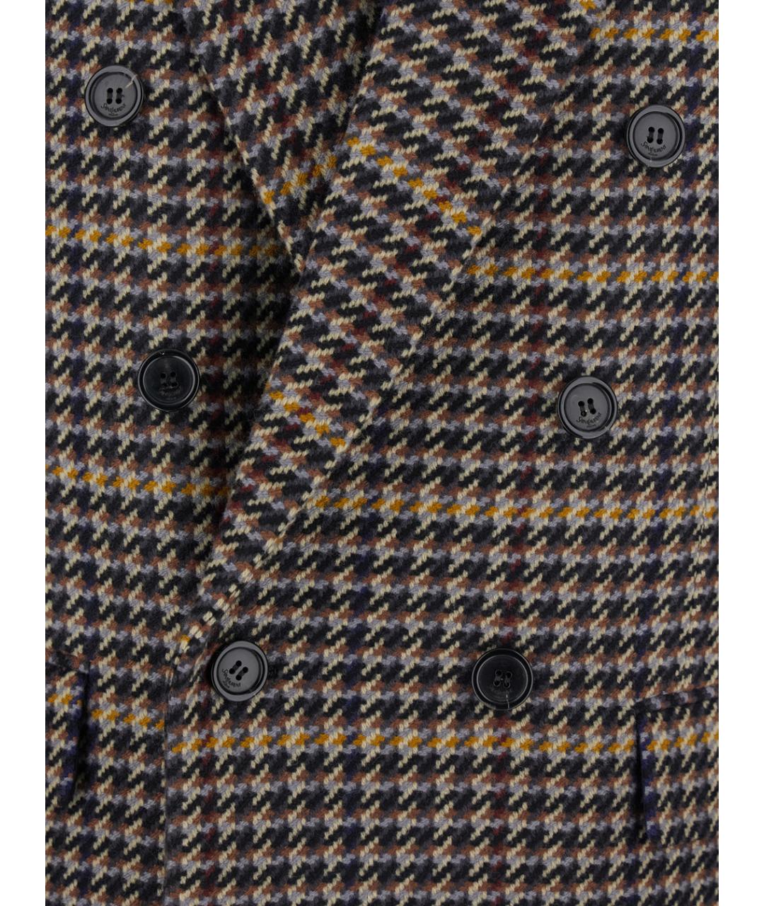 SAINT LAURENT Коричневый шерстяной жакет/пиджак, фото 3