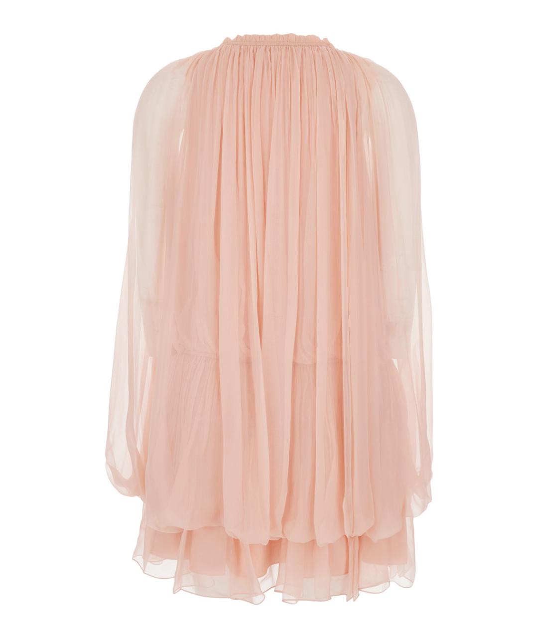 CHLOE Розовое шелковое повседневное платье, фото 2