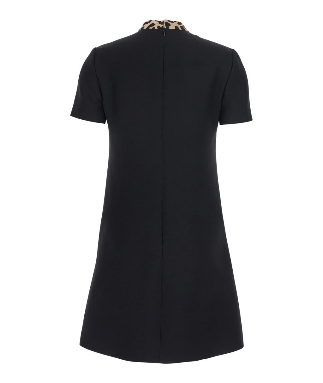 VALENTINO Черное шерстяное повседневное платье, фото 2