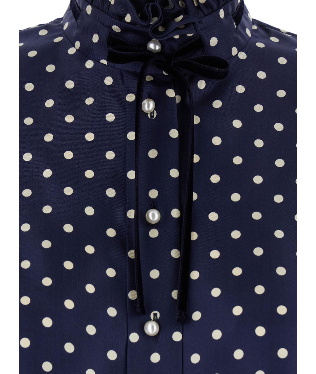 VALENTINO Синяя шелковая блузы, фото 3