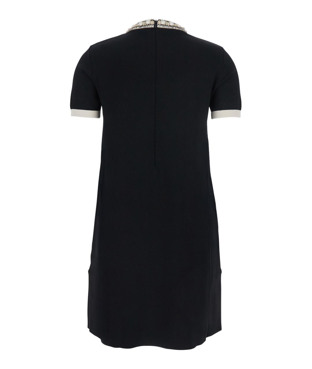 VALENTINO Черное вискозное повседневное платье, фото 1