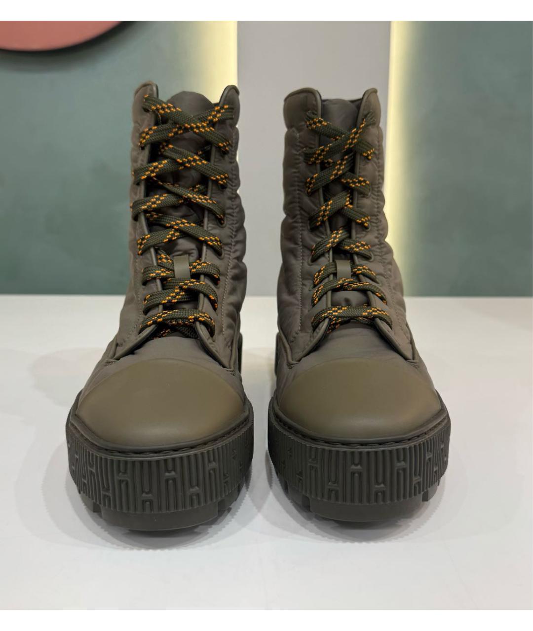 HERMES Хаки синтетические ботинки, фото 3