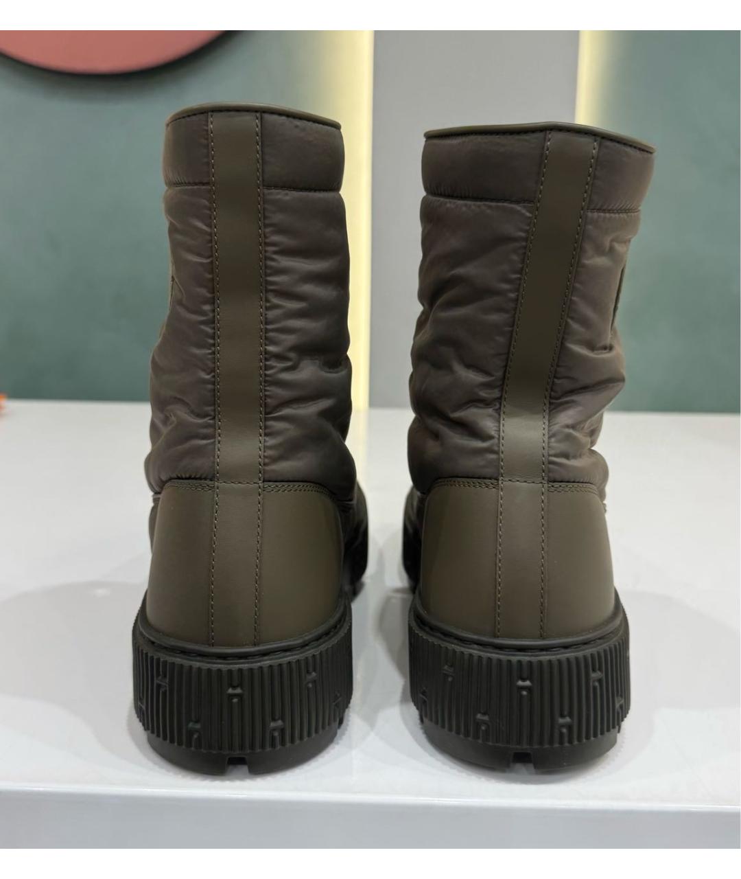 HERMES Хаки синтетические ботинки, фото 4