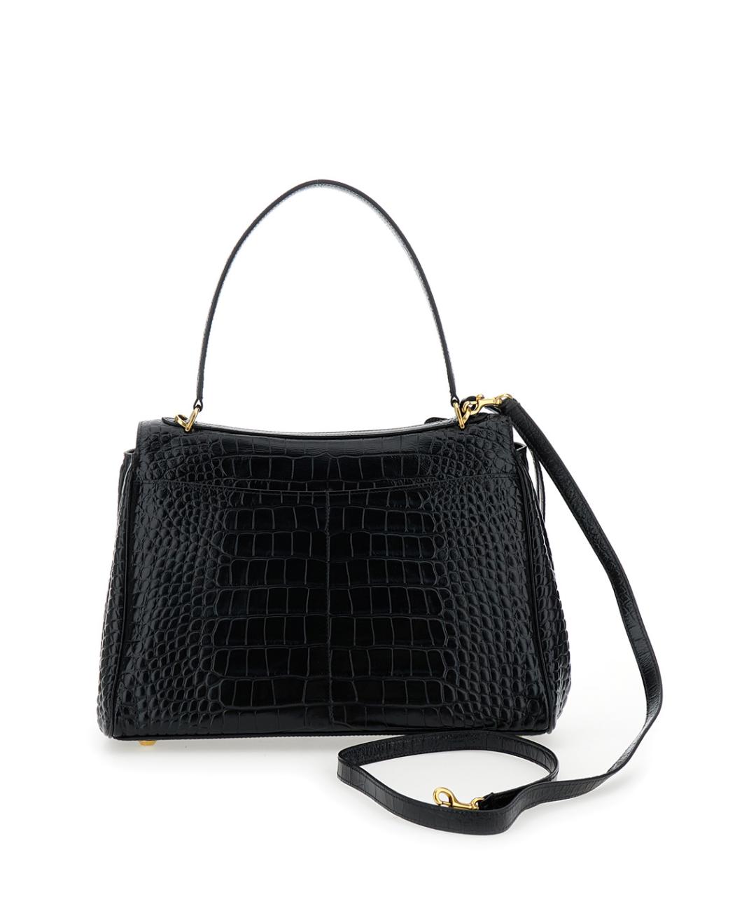 BALENCIAGA Черная кожаная сумка тоут, фото 2