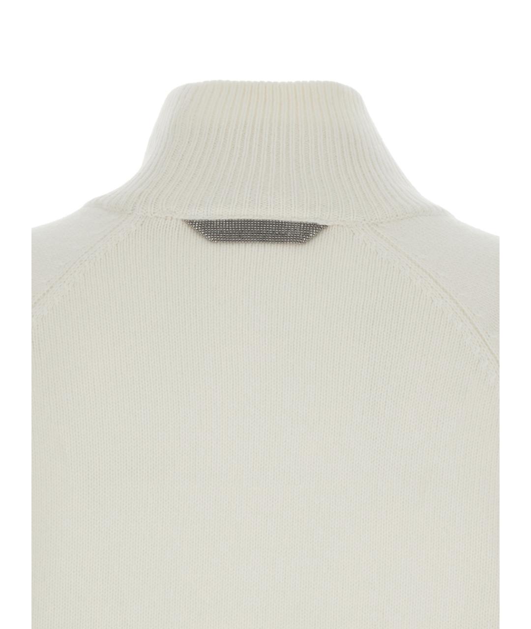 BRUNELLO CUCINELLI Белый кашемировый джемпер / свитер, фото 3