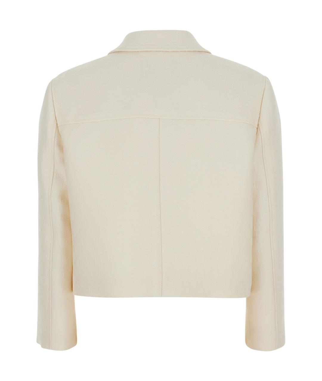 GUCCI Белый шерстяной жакет/пиджак, фото 2