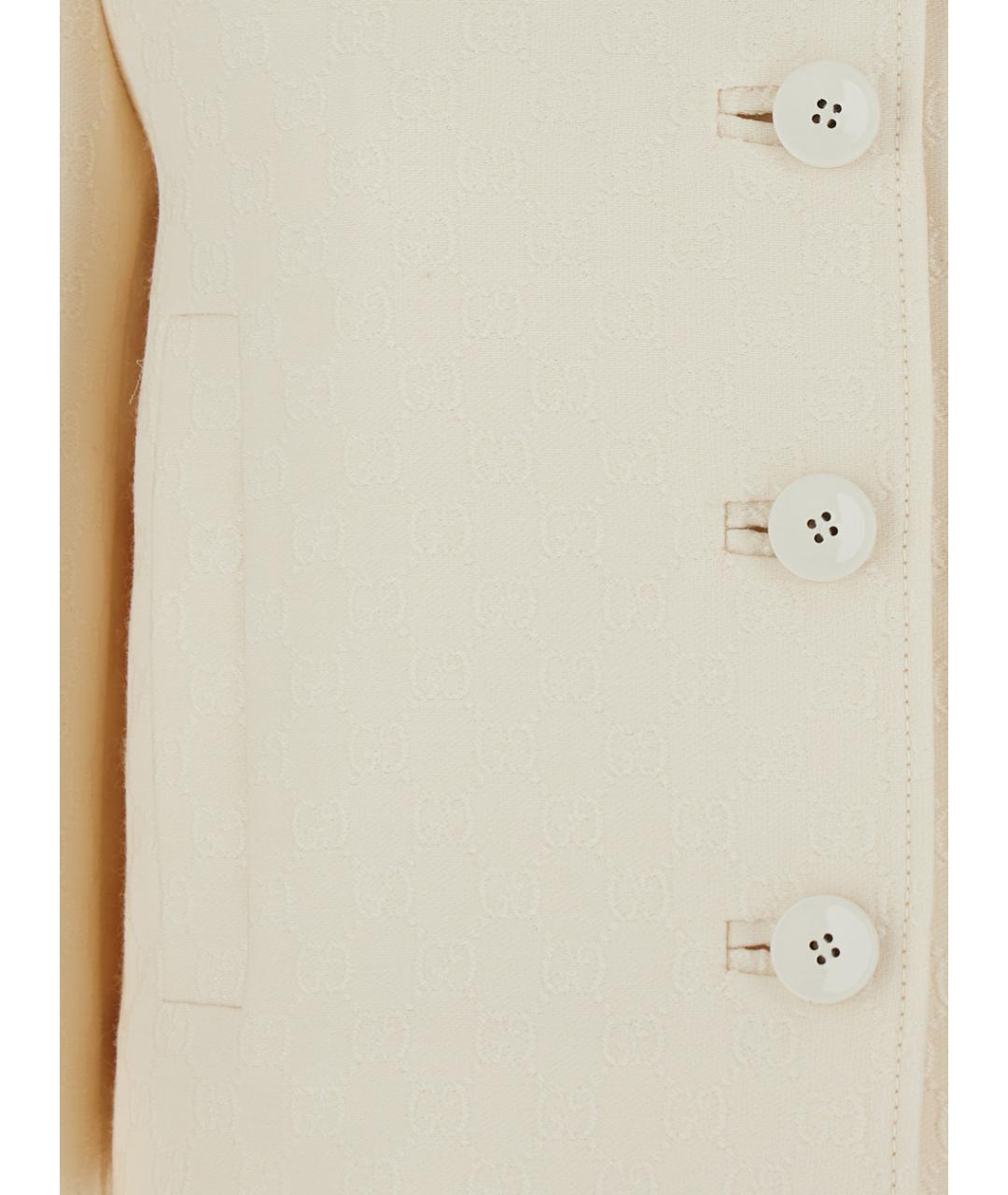 GUCCI Белый шерстяной жакет/пиджак, фото 3