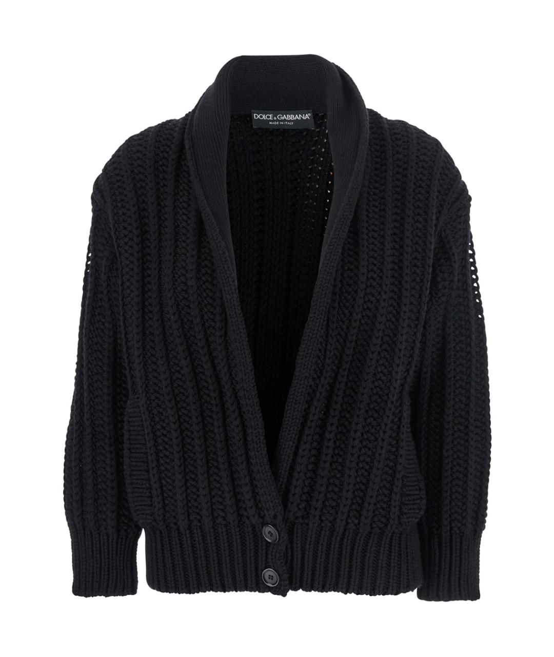 DOLCE&GABBANA Черный шерстяной кардиган, фото 1