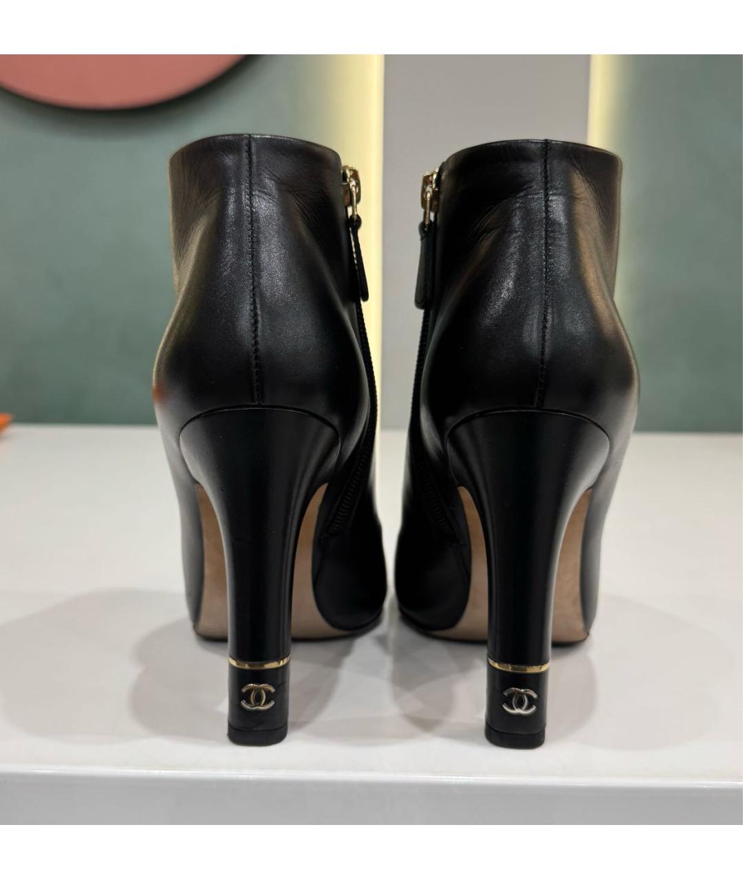 CHANEL Черные кожаные ботильоны, фото 4