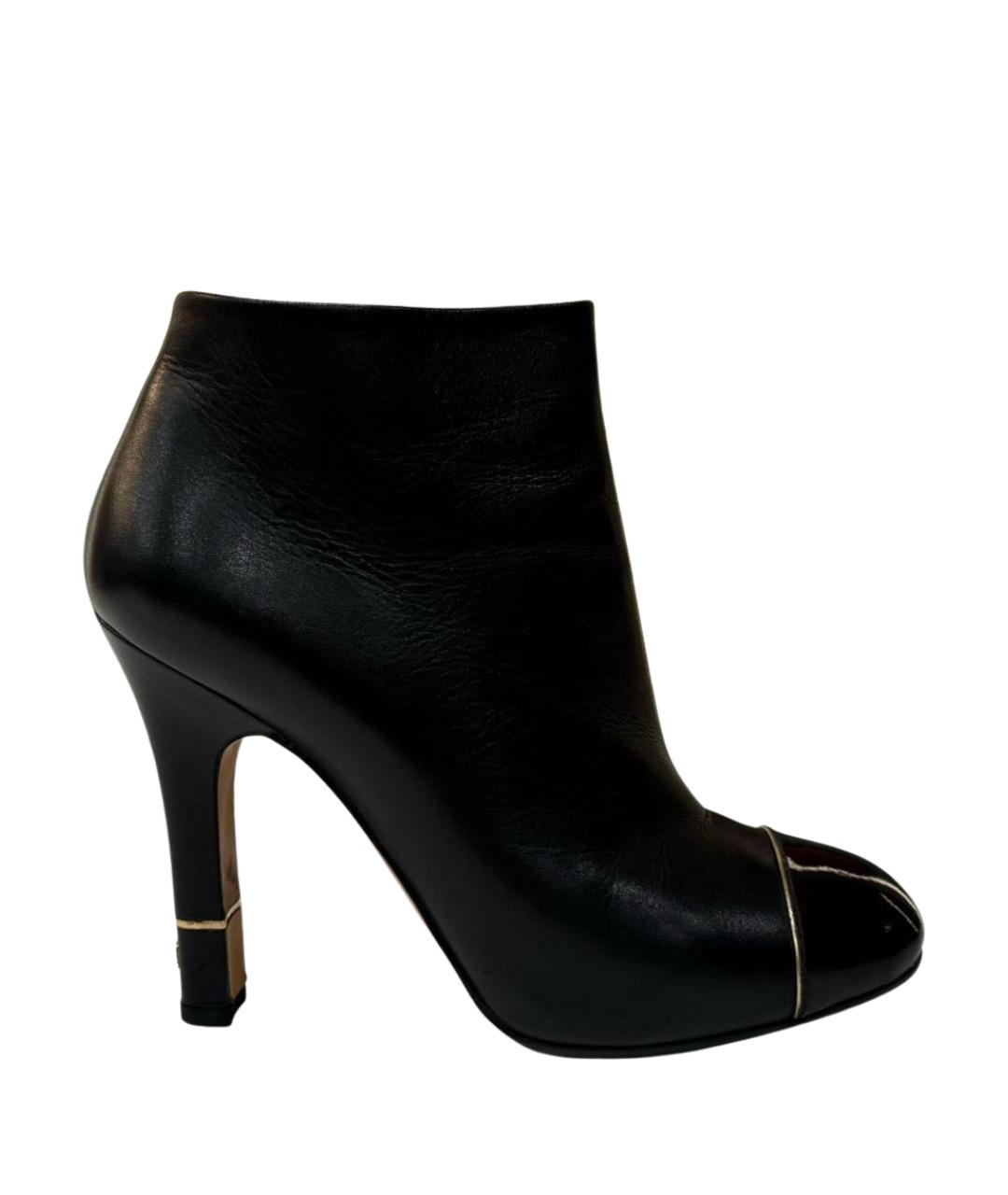 CHANEL Черные кожаные ботильоны, фото 1