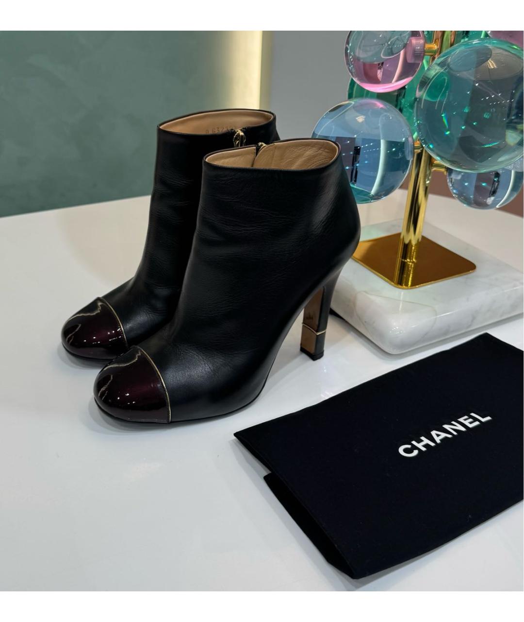 CHANEL Черные кожаные ботильоны, фото 7