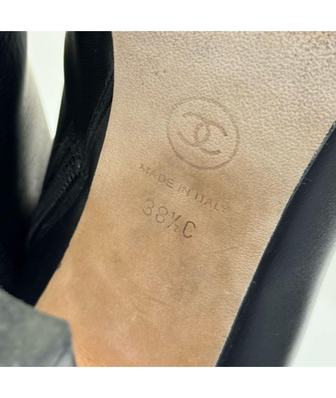 CHANEL Черные кожаные ботильоны, фото 6