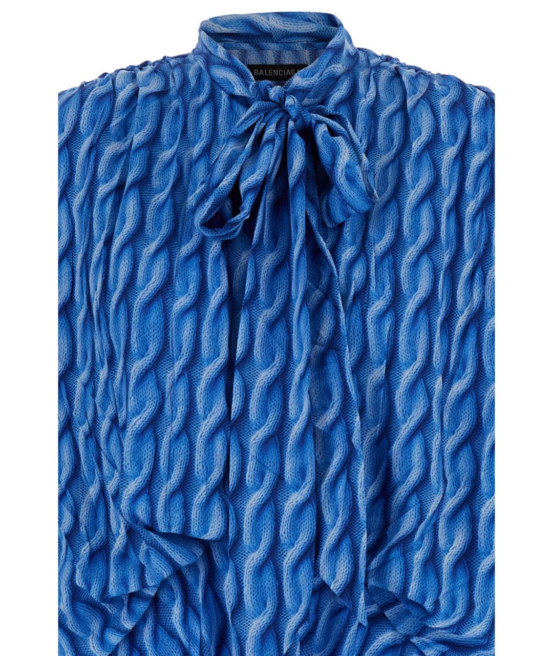 BALENCIAGA Синее полиэстеровое повседневное платье, фото 3