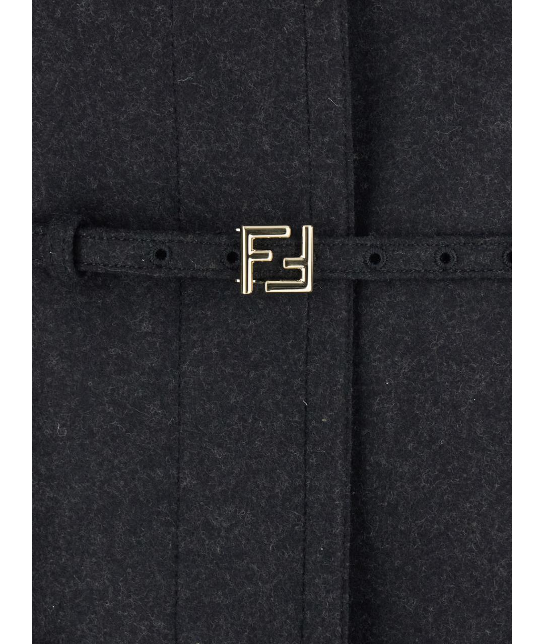 FENDI Антрацитовая шерстяная куртка, фото 4