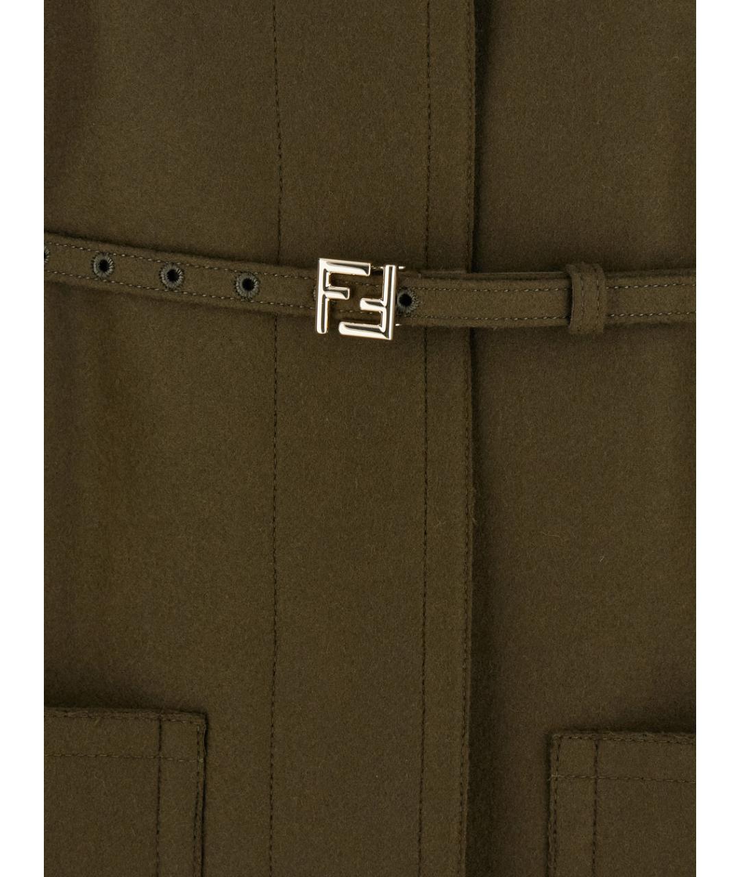 FENDI Зеленые вискозное пальто, фото 3