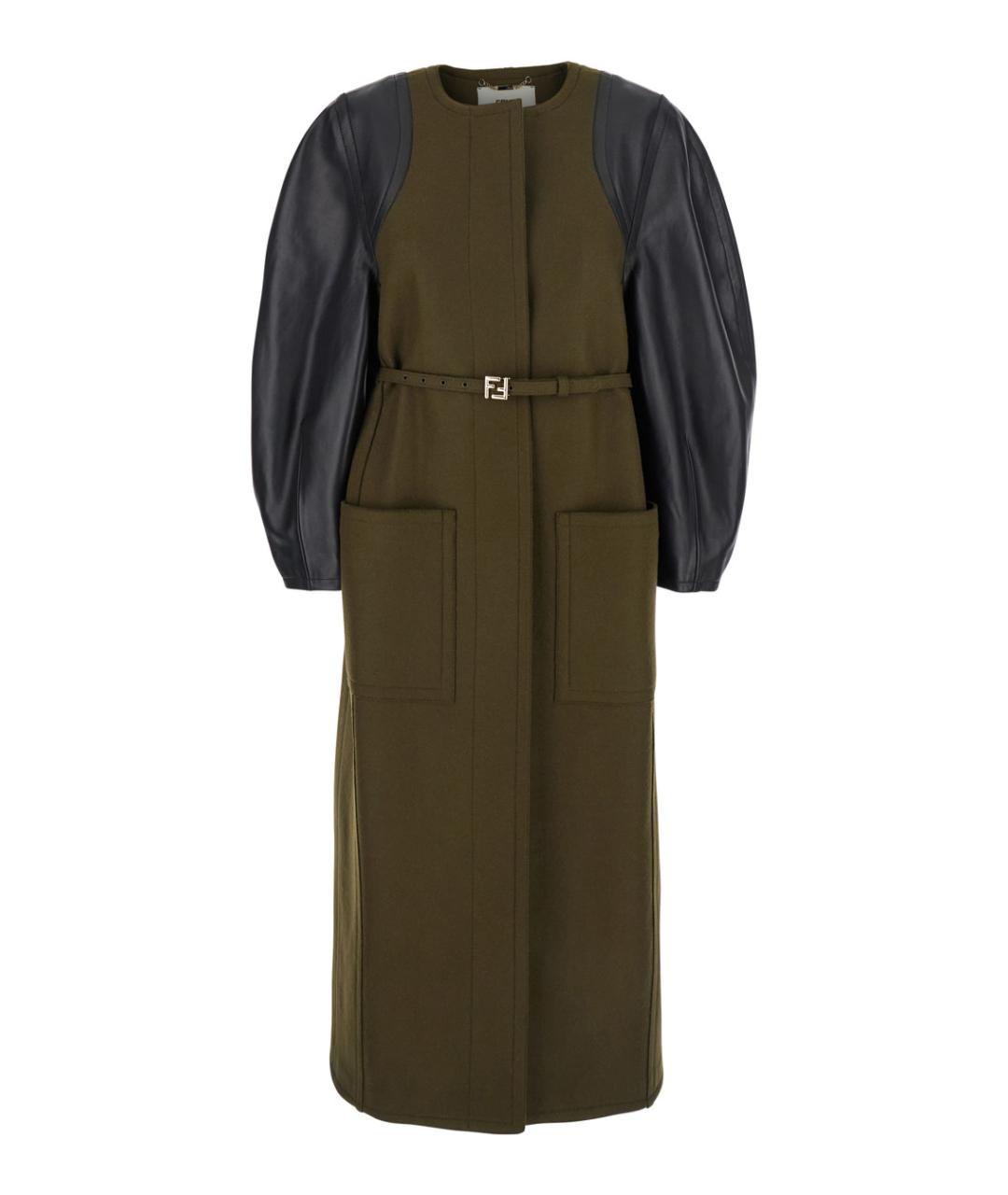 FENDI Зеленые вискозное пальто, фото 1