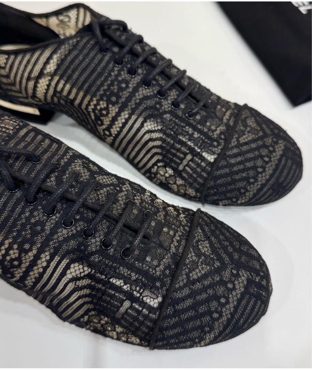 CHANEL Черные текстильные туфли, фото 3