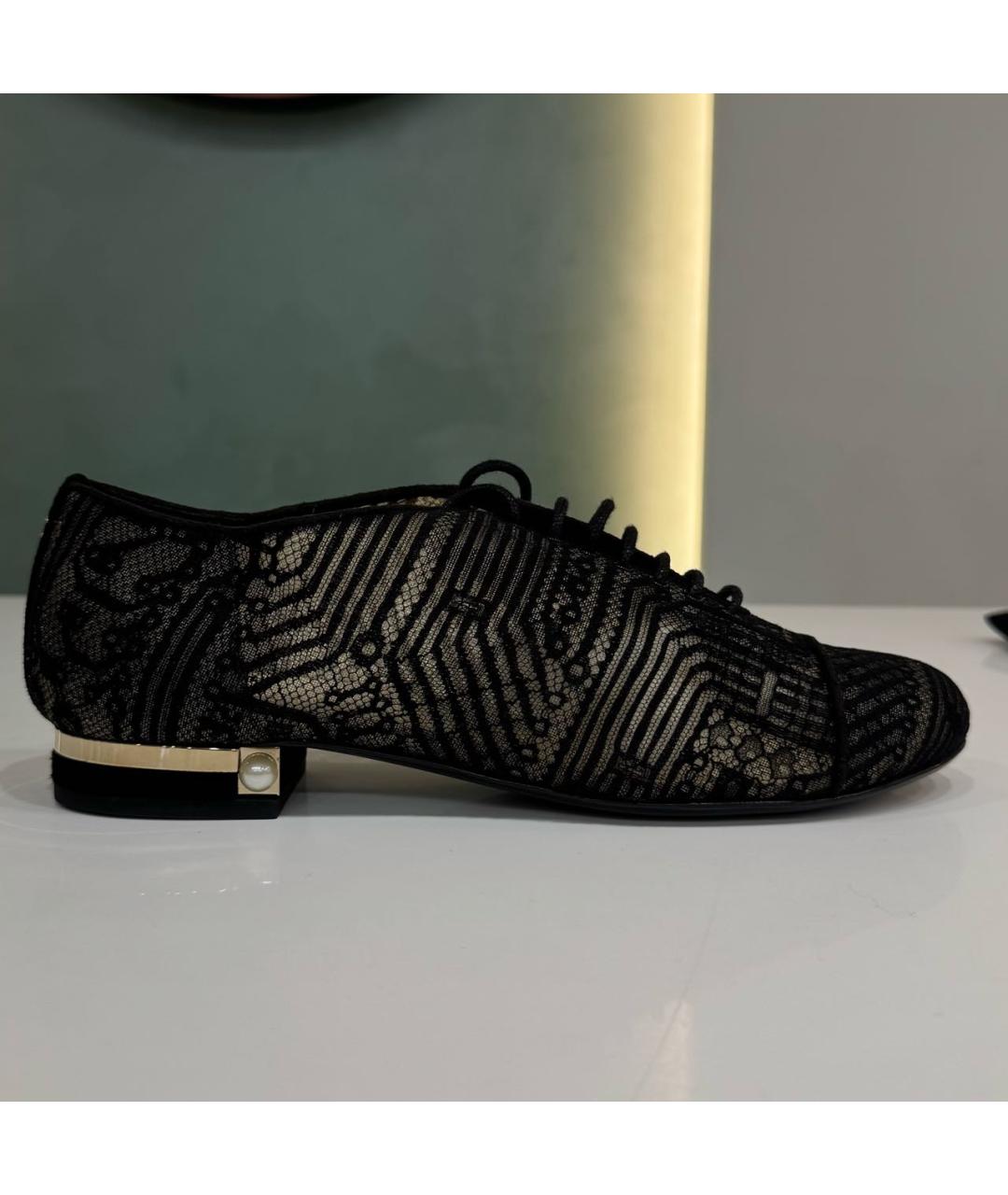 CHANEL Черные текстильные туфли, фото 9