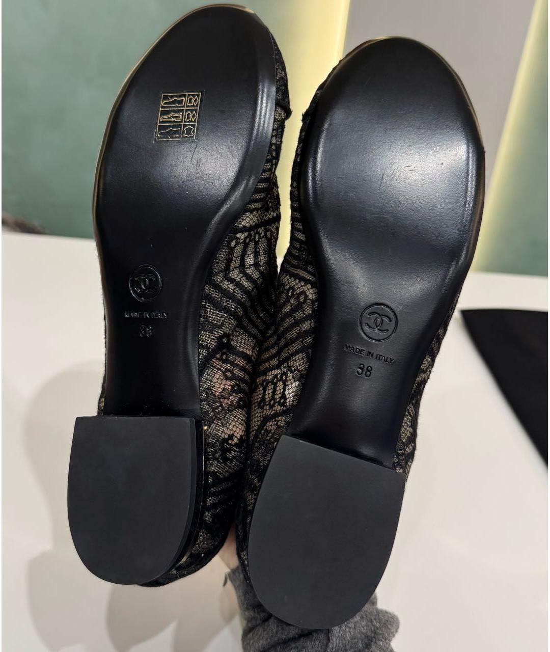 CHANEL Черные текстильные туфли, фото 7