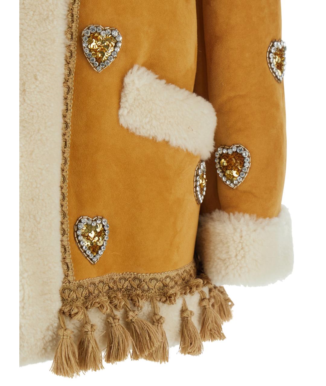 VALENTINO Бежевая меховая дубленка, фото 3