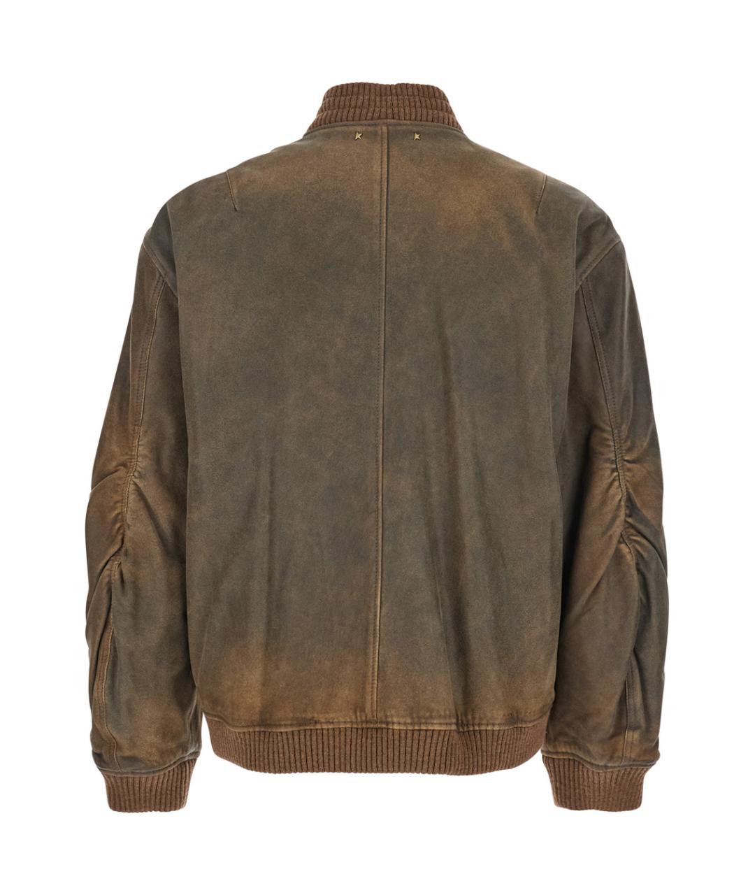 GOLDEN GOOSE DELUXE BRAND Коричневая кожаная куртка, фото 2