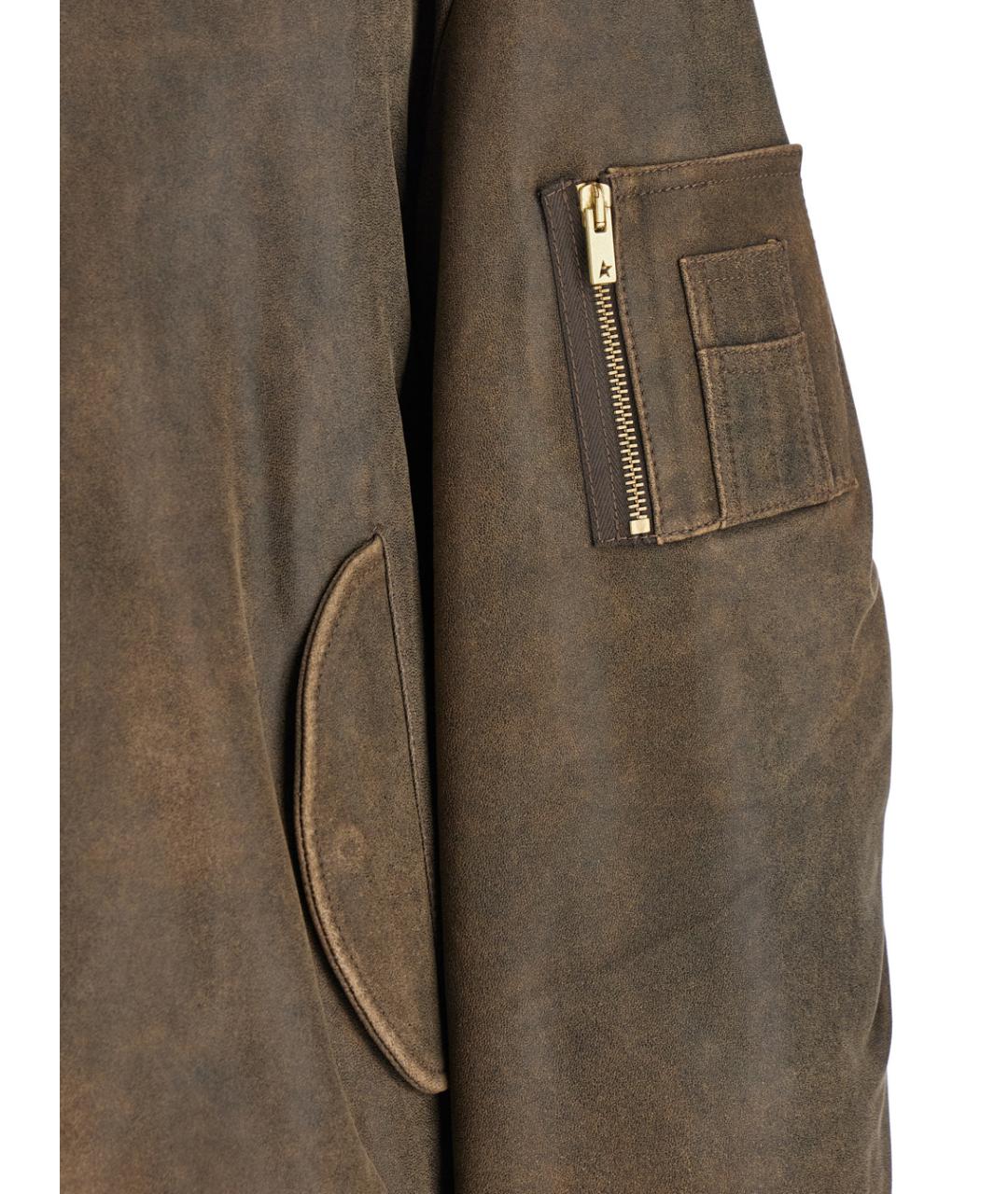 GOLDEN GOOSE DELUXE BRAND Коричневая кожаная куртка, фото 3