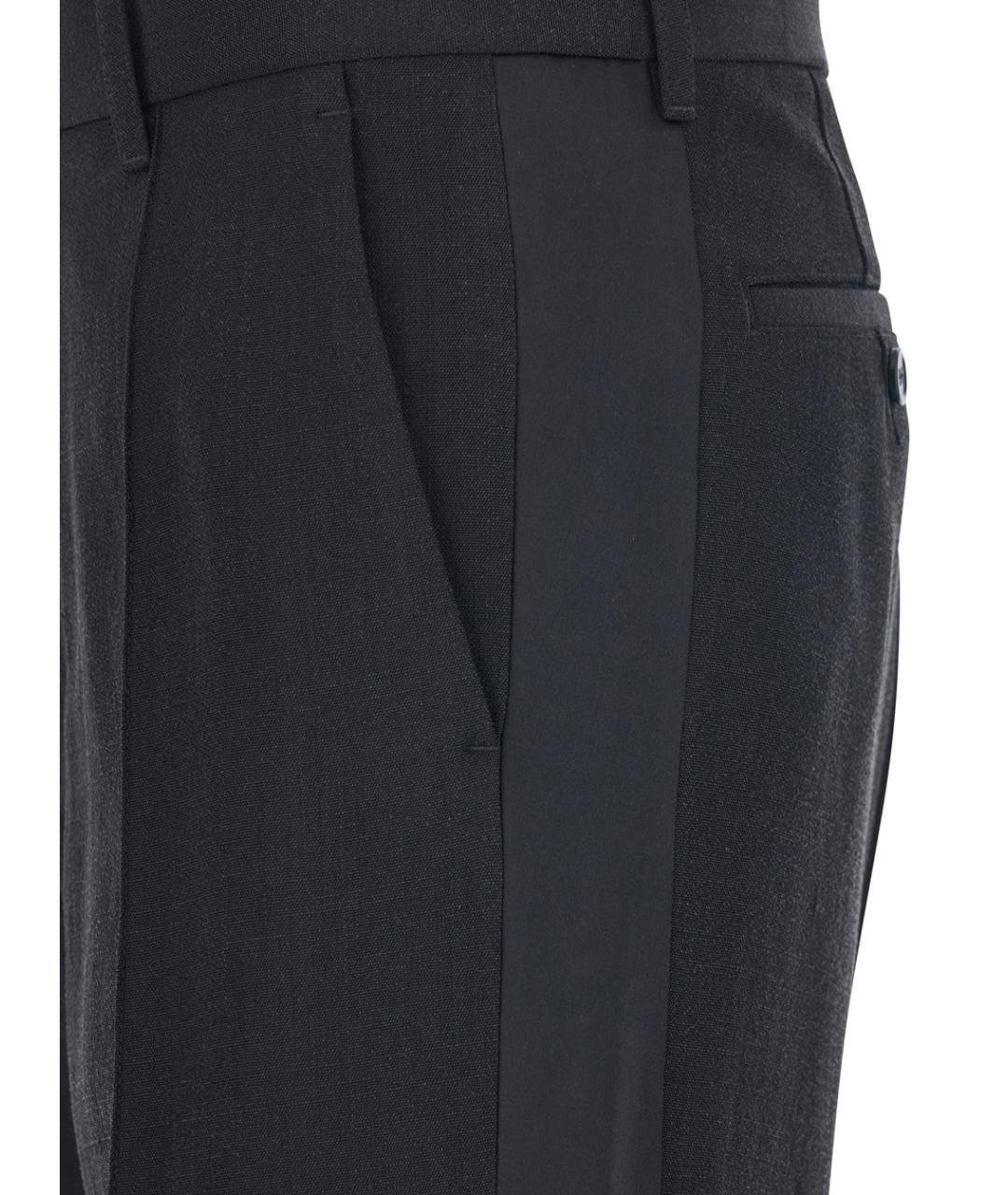 PHOEBE PHILO Черные вискозные прямые брюки, фото 3