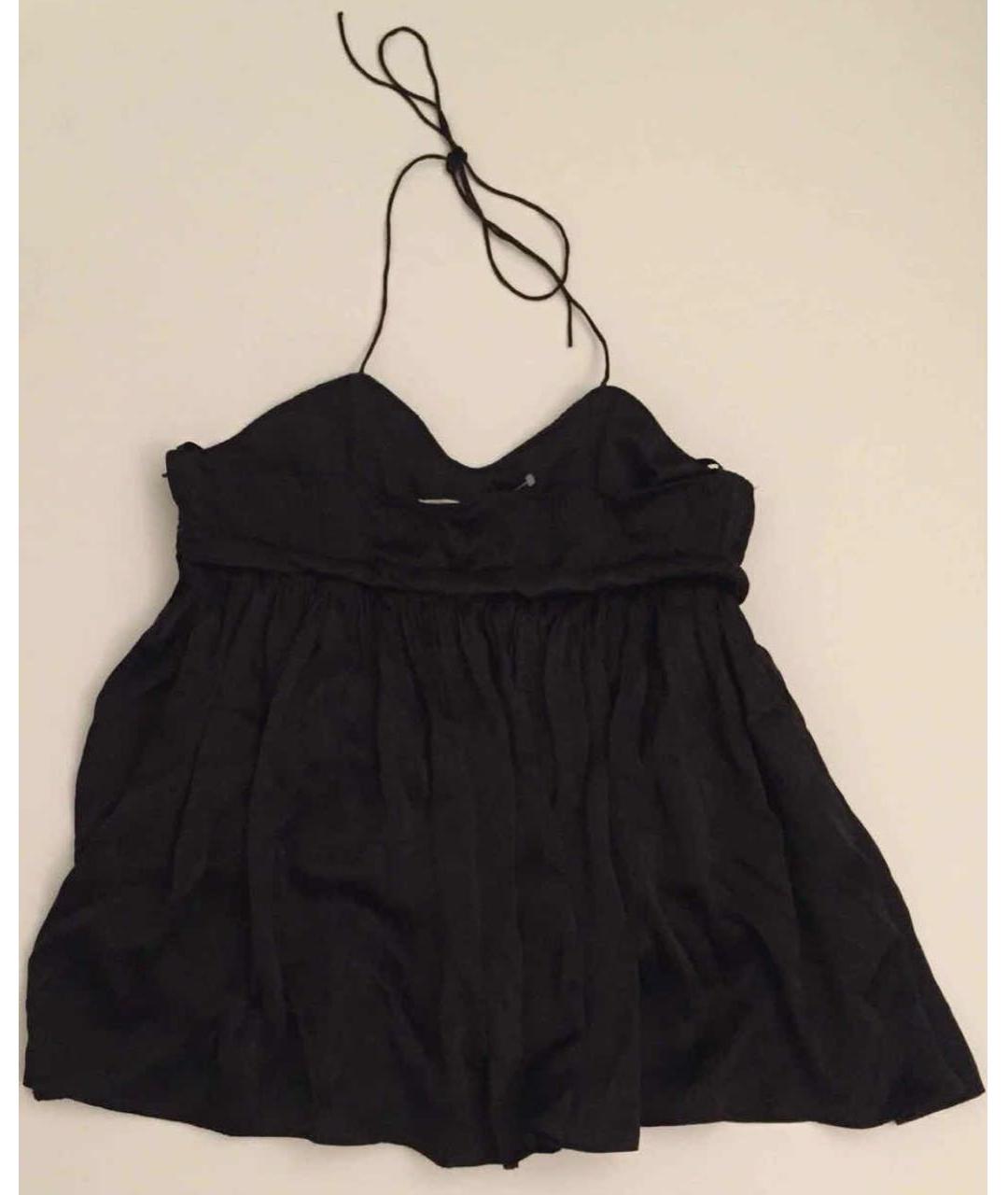 ALICE+OLIVIA Черная шелковая майка, фото 4