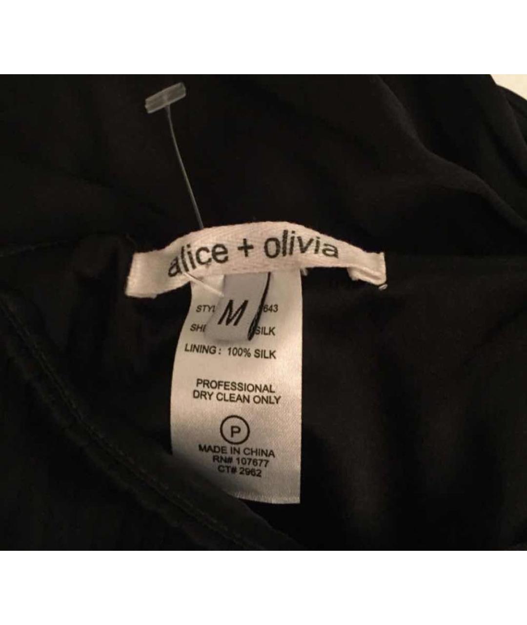 ALICE+OLIVIA Черная шелковая майка, фото 5