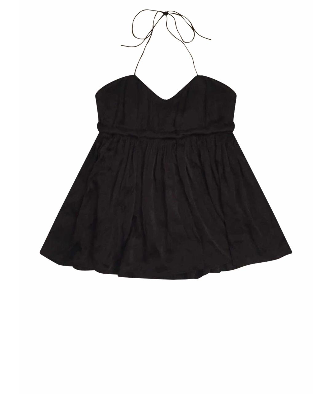 ALICE+OLIVIA Черная шелковая майка, фото 1