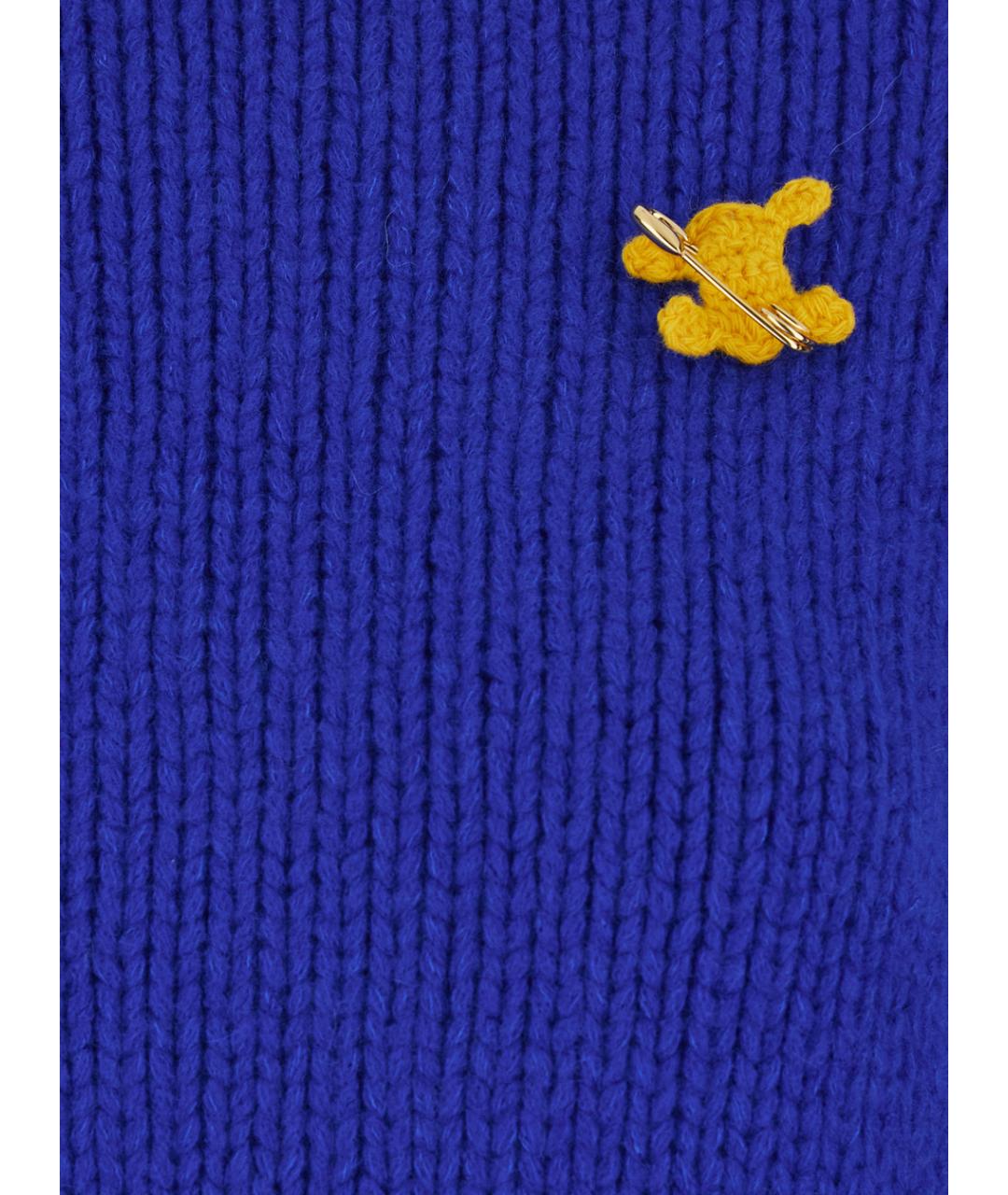 CELINE Синий кашемировый джемпер / свитер, фото 3