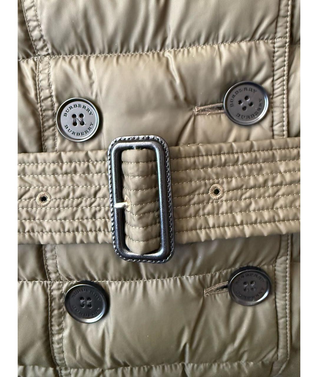 BURBERRY Хаки полиамидовый пуховик, фото 6