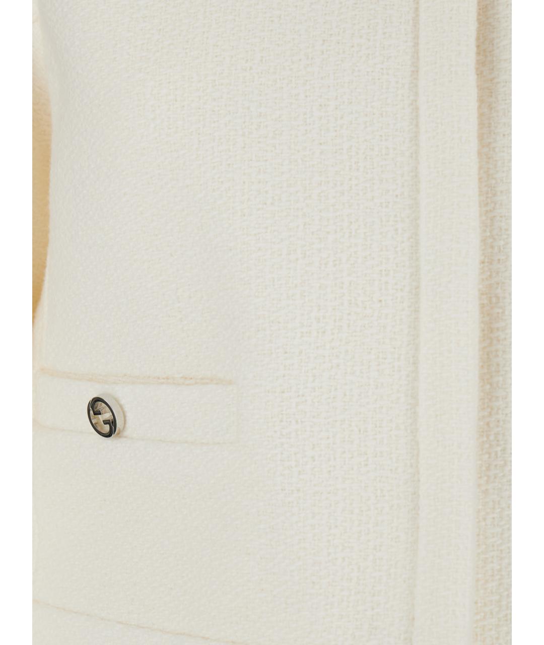 GUCCI Белый шерстяной жакет/пиджак, фото 3