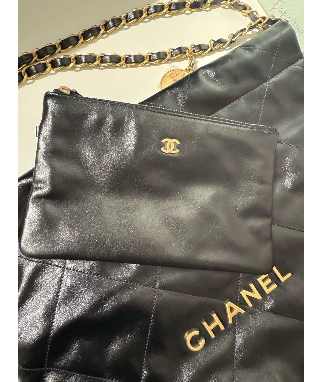 CHANEL Черная кожаная сумка тоут, фото 2