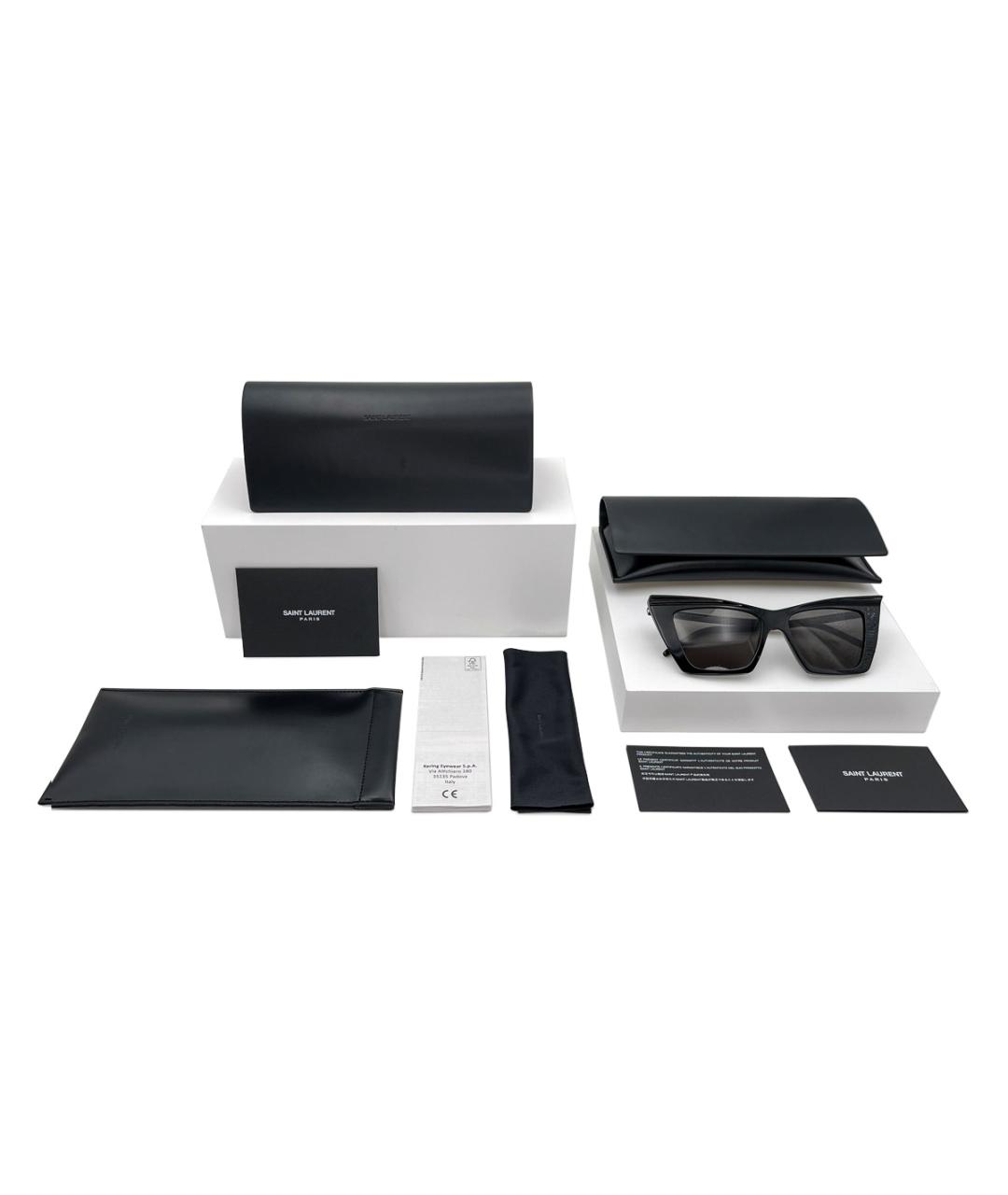 SAINT LAURENT Черные пластиковые солнцезащитные очки, фото 5