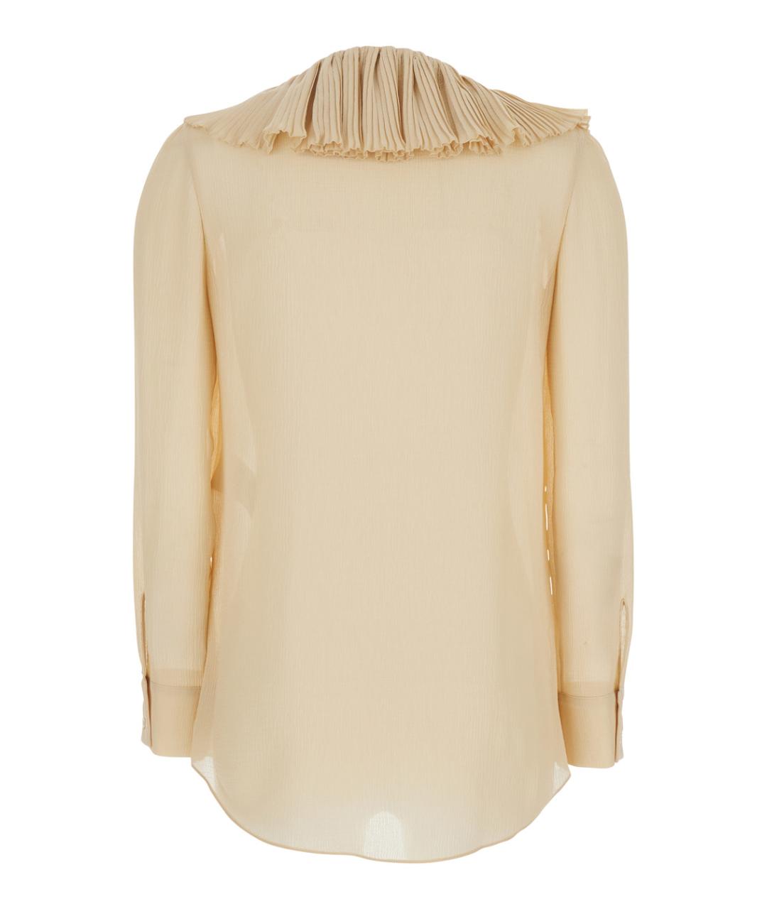 SAINT LAURENT Бежевая шелковая блузы, фото 2
