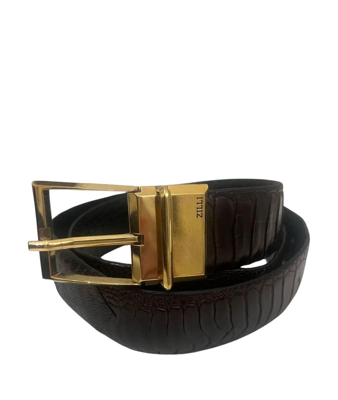 ZILLI Коричневый ремень из экзотической кожи, фото 1