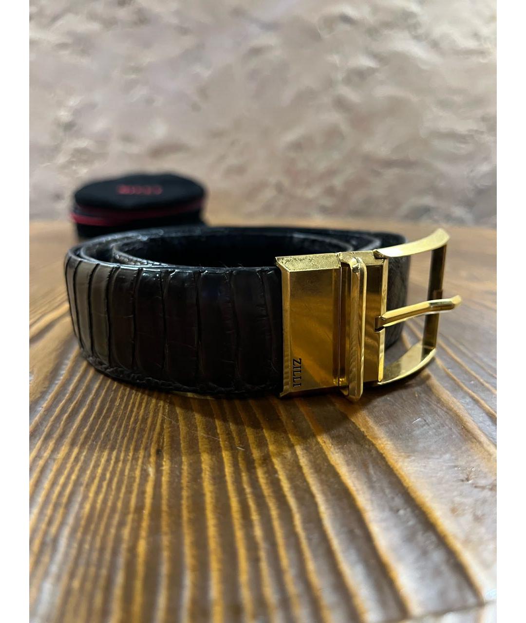 ZILLI Коричневый ремень из экзотической кожи, фото 2