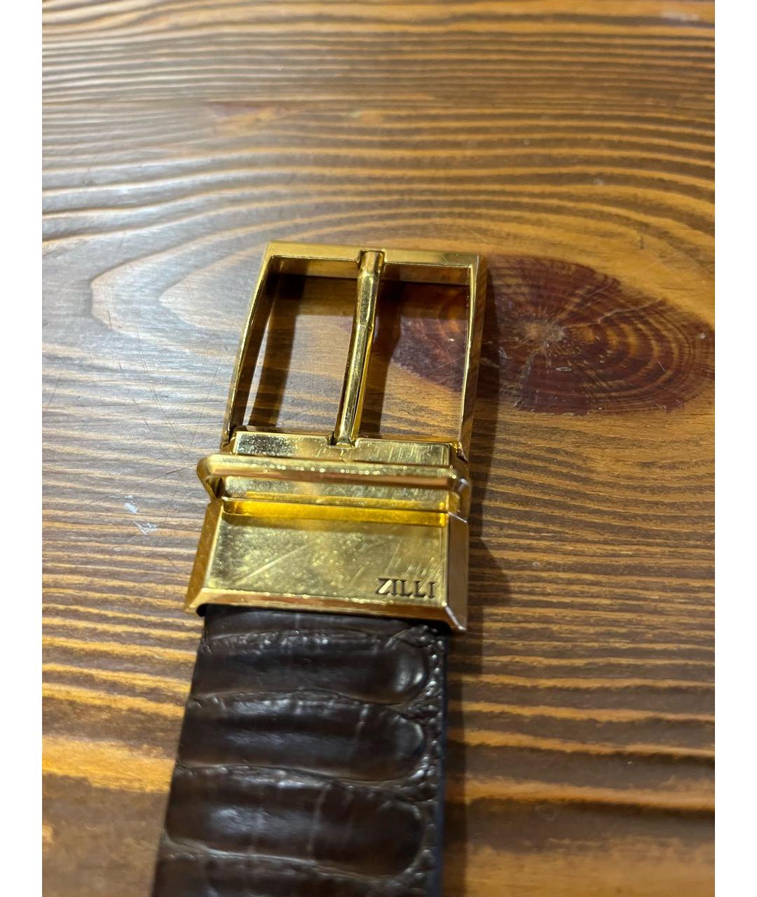 ZILLI Коричневый ремень из экзотической кожи, фото 3