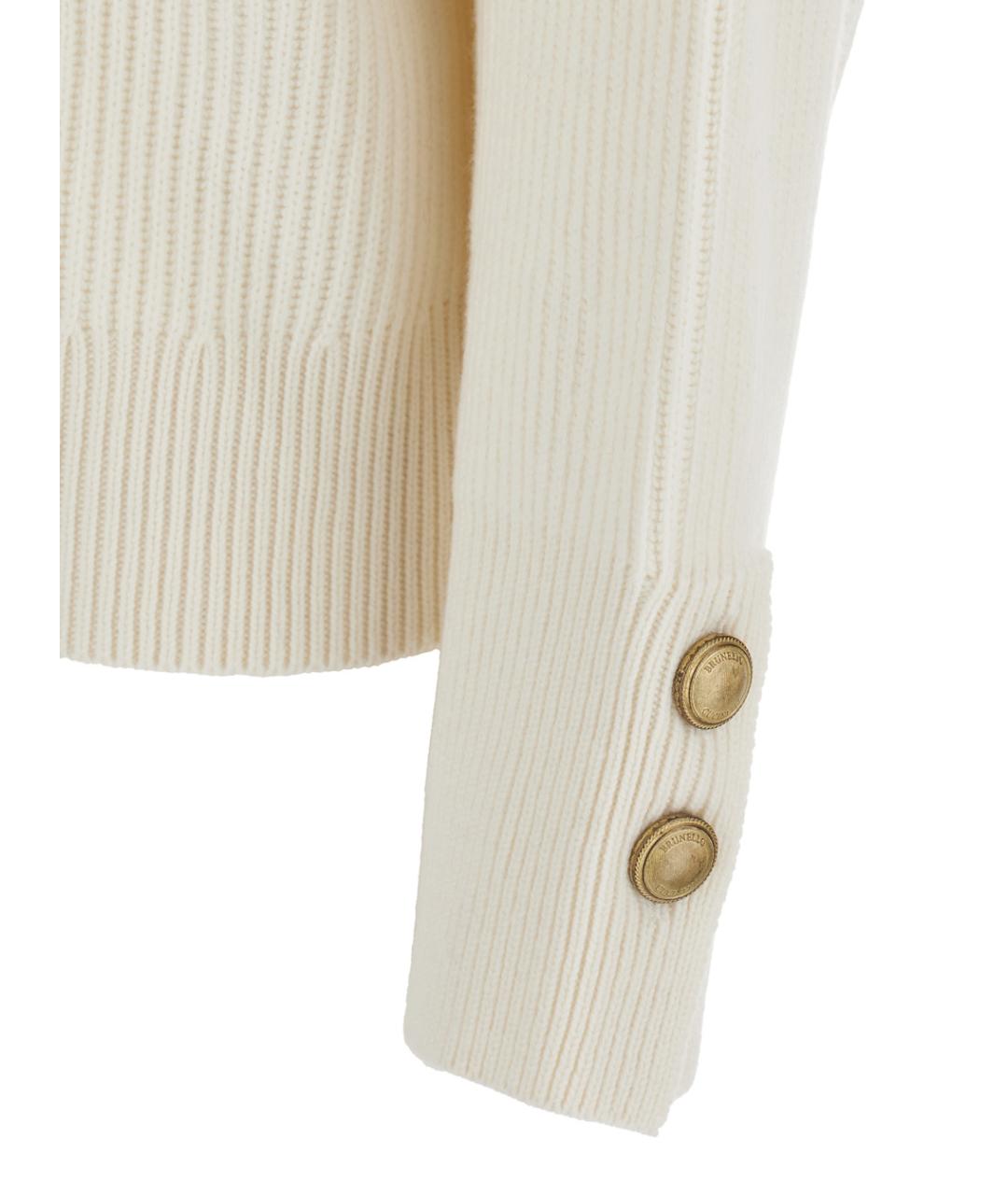 BRUNELLO CUCINELLI Белый шерстяной джемпер / свитер, фото 3