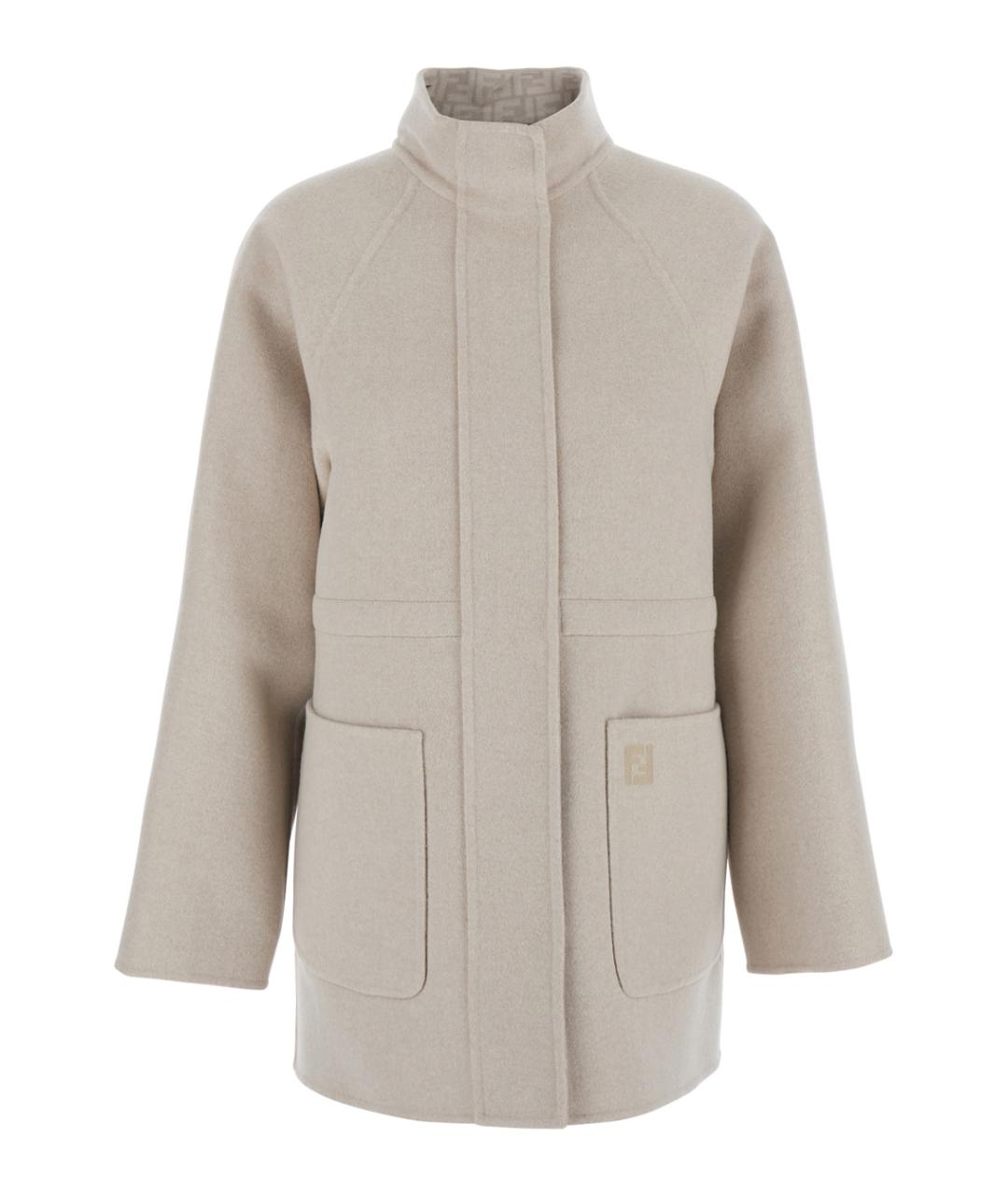 FENDI Бежевая шерстяная куртка, фото 4