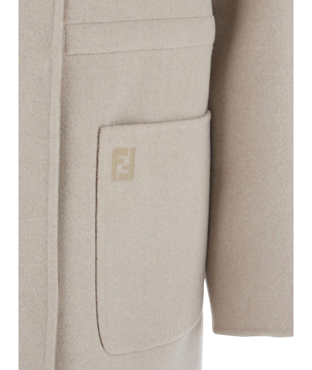 FENDI Бежевая шерстяная куртка, фото 3