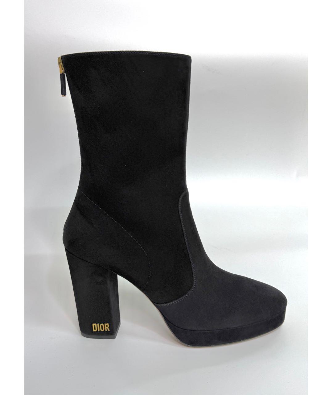 CHRISTIAN DIOR Черные замшевые ботильоны, фото 5