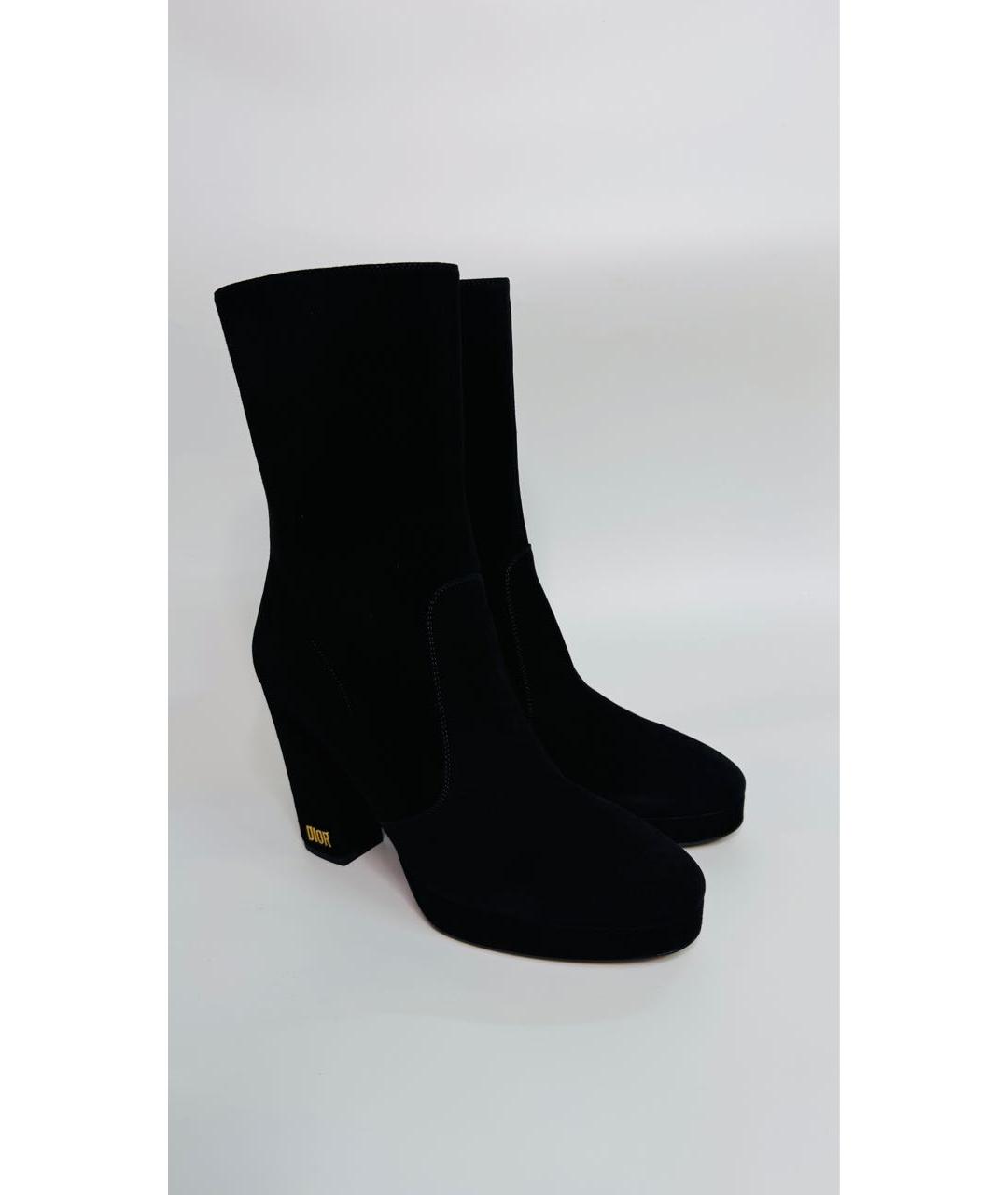 CHRISTIAN DIOR Черные замшевые ботильоны, фото 2