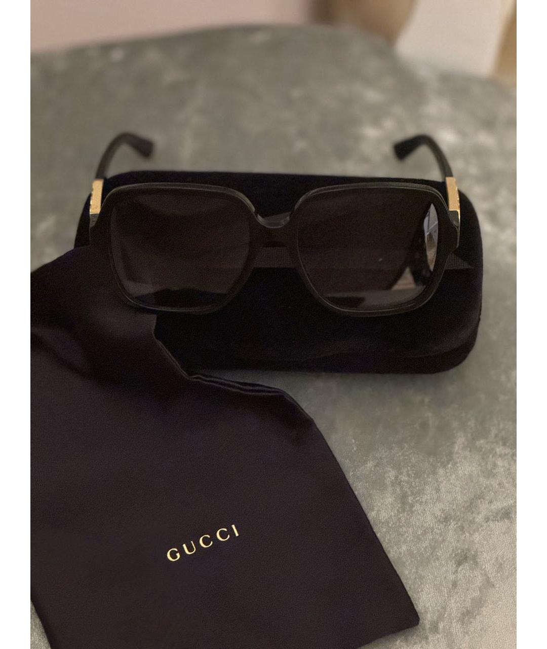 GUCCI Черные пластиковые солнцезащитные очки, фото 4