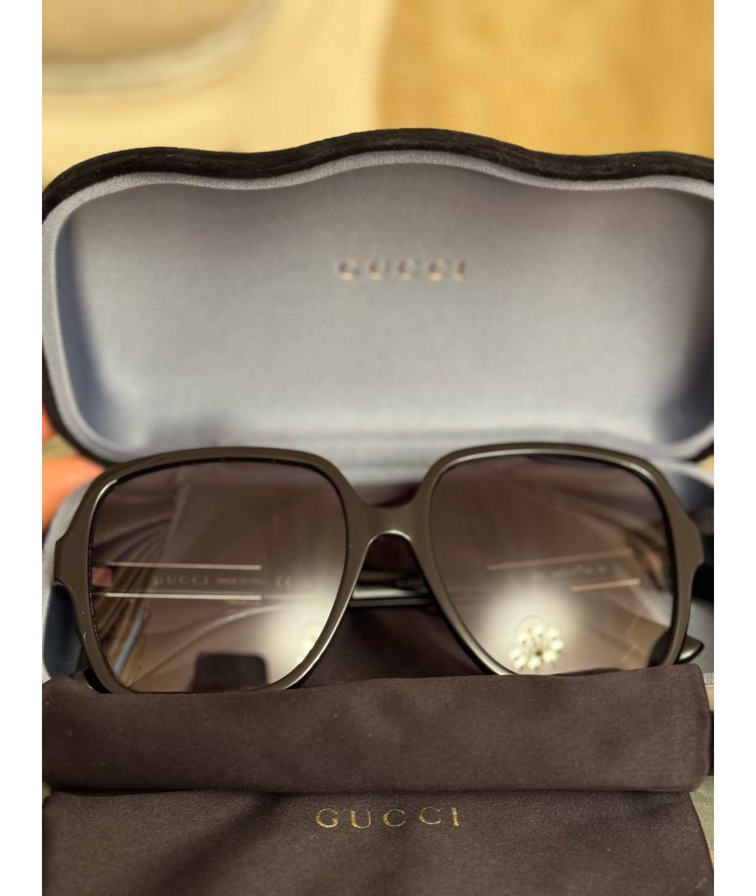 GUCCI Черные пластиковые солнцезащитные очки, фото 7