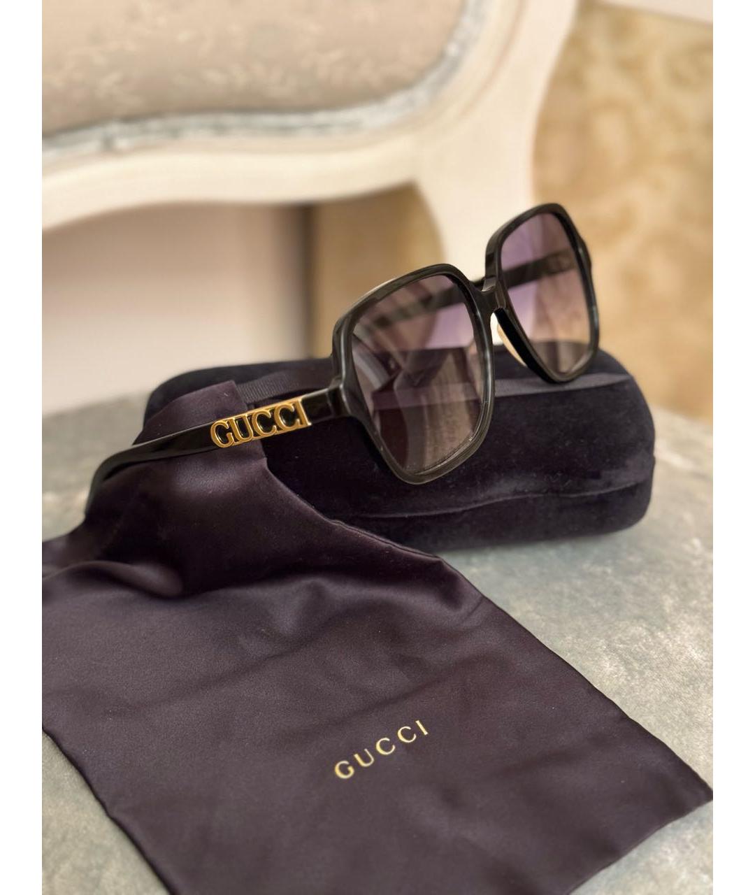 GUCCI Черные пластиковые солнцезащитные очки, фото 3